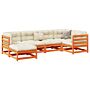 Vidaxl 6 Piece Garden Sofa Set Wax Brown Solid Wood Pine