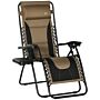 Outsunny Zero Gravity Chair, Folding Recliner, Patio Lounger With Cup Holder, Adjustable Backrest, Padded Pillow, Patio Coffee