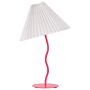 Table Lamp Pink Metal Base Synthetic Pleated Shade