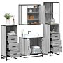 Vidaxl 4 Piece Bathroom Furniture Set Grey Sonoma Engineered Wood