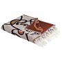 Blanket Multicolour Acrylic Polyester 130 X 170 Cm Face Motif Abstract Pattern Tassels