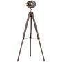 Homcom Vintage Tripod Floor Lamp Retro Industrial Photography Light Spotlight Antique Searchlight Wooden Base