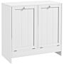 Kleankin Tilt-out Laundry Cabinet, Modern Bathroom Cabinet With 2 Compartments For Bathroom Washroom, White