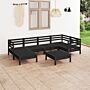 Vidaxl 7 Piece Garden Lounge Set Solid Wood Pine Black