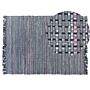 Rag Rug Grey Cotton 140 X 200 Cm With Fringe Rectangular Handmade