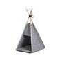 Pet Teepee Grey Felt 35 X 40 Cm Cat Dog Tent With Pad