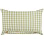 Decorative Cushion Olive Green And White Chequered Pattern 40 X 60 Cm Buttons Modern Décor Accessories