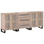 Vidaxl Sideboards 3 Pcs 60x34x75 Cm Solid Wood Mango