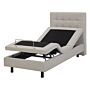 Electric Bed Beige Eu Single 3ft Remote Control Adjustable Linen