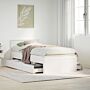 Vidaxl Bed Frame Without Mattress With Headboard White 90x190 Cm Single Solid Wood Pine