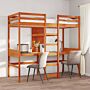 Vidaxl Loft Bed Frame Without Mattress Wax Brown 75x190cm Solid Wood Pine