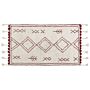 Rug Off-white Dark Red Cotton 80 X 150 Cm Geometric Pattern Runes Tribal Tassels Oriental