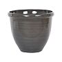 Plant Pot Planter Solid Brown Stone Mixture Polyresin High Gloss Outdoor Resistances Round ⌀ 44 Cm All-weather