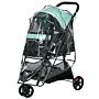 Pawhut Foldable Pet Stroller With Rain Cover For Xs And S-sized Dogs Green