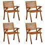 Vidaxl Garden Chairs 4 Pcs Solid Acacia Wood