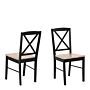 Elvira Dining Chair In Black And Oak Set Of 2