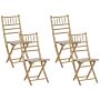 Set Of 4 Folding Chairs Gold Beechwood Dining Room Chairs Contemporary Style