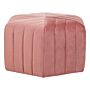 Pouffe Pink Velvet 53 X 48 X 29 Cm Upholstered Hexagonal Footstool Ottman