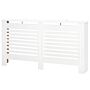 Homcom Mdf White Painted Radiator Cover Slatted Cabinet Shelving Display Horizontal Style Modern Piece 172l X 19w X 81h Cm