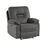 Recliner Chair Dark Grey Velvet Electric Adjustable Back And Footrest With Led Modern Living Room Beliani