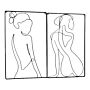 Set Of 2 Black Metal Silhouette Wire Wall Decoration