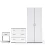 Space 3 Piece Bundle, Bedside, Chest And 2 Door Wardrobe In White