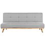 3 Seater Click Clack Sofa Bed Light Grey Tufted