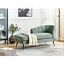 Chaise Lounge Green Boucle Upholstery Black Metal Legs Right Hand