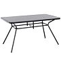 Outdoor Dining Table Black Steel 140 X 80 Cm Modern Garden