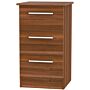 Contrast 3 Drawer Bedside Cabinet In Noche Walnut