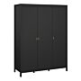 Barcelona Wardrobe With 3 Doors In Matt Black