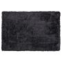 Shaggy Area Rug High-pile Carpet Solid Black Polyester Rectangular 160 X 230 Cm