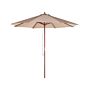 Garden Parasol Sand Beige Fabric Ø 270 X 254h Cm Birch Pole Foldable Outdoor