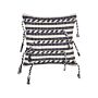 Decorative Pillow Black And White Cotton 45 X 45 Cm Striped Pattern With Tassels Boho Design Throw Cushions