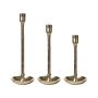 Set Of 3 Candle Holders Gold Aluminum Glamour Elegant Centerpiece Decoration