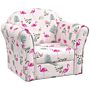 Aiyaplay Kids Armchair With Flamingo Design, Wooden Frame, Pink