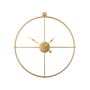 Wall Clock Gold Iron Frame Minimalist Design No Numbers Round 50 Cm