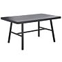 Garden Dining Table Black 150 X 90 Cm Metal Aluminium Frame Rectangular