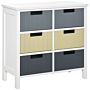 Homcom 6 Drawer Storage Tower, Dresser Chest With Wood Top, Organizer Unit For Closets Bedroom Nursery Room