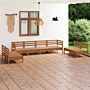 Vidaxl 8 Piece Garden Lounge Set Honey Brown Solid Pinewood