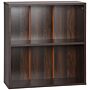 Homcom Wooden 2 Tier Storage Unit Shelf Bookshelf Bookcase Cupboard Cabinet Walnut