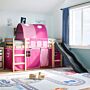 Vidaxl Kids' Loft Bed With Tunnel Pink 80x200 Cm Solid Wood Pine