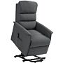 Homcom Electric Power Lift Recliner Chair With Spring Pack Seat, Fabric Recliner Armchair, Dark Grey