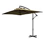 Outsunny 3x2m Cantilever Parasol With Cross Base, Banana Parasol With Crank Handle And 6 Ribs, Rectangular Hanging Patio Umbrella