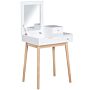 Homcom Mdf,pine Dressing Table Desk Flip-up Mirror Multi-purpose 2 Drawers Modern - White