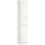 Kleankin Tall Bathroom Cabinet With Adjustable Shelves, High Gloss Storage Cupboard, Freestanding Tallboy With Storage Drawer, White