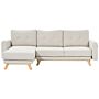 Right Corner Sofa Beige Fabric Upholstered With Sleeper Function Pull Out Cushioned Back Wooden Legs