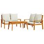 Vidaxl 3 Piece Garden Lounge Set With Cushions Solid Wood Acacia