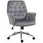 Vinsetto Linen Computer Chair With Armrest, Modern Swivel Chair With Adjustable Height, Dark Grey