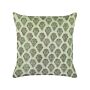 Decorative Cushion Green Velvet And Cotton 45 X 45 Cm Floral Pattern Block Printed